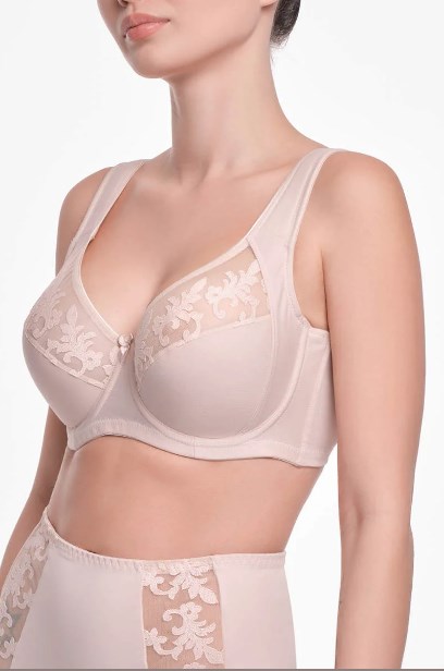 Бюстгальтер бежевий (м'яка чашка, широкі бретелі) - вигляд спереду