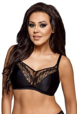 Бюстгальтер мінімайзер, без кісточок, чорний - вигляд спереду