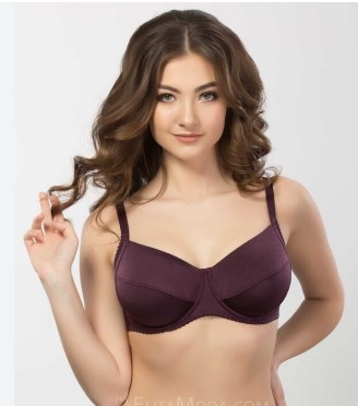 Трикотажний бюстгальтер на кісточках з м'якою чашкою, какао - вигляд спереду