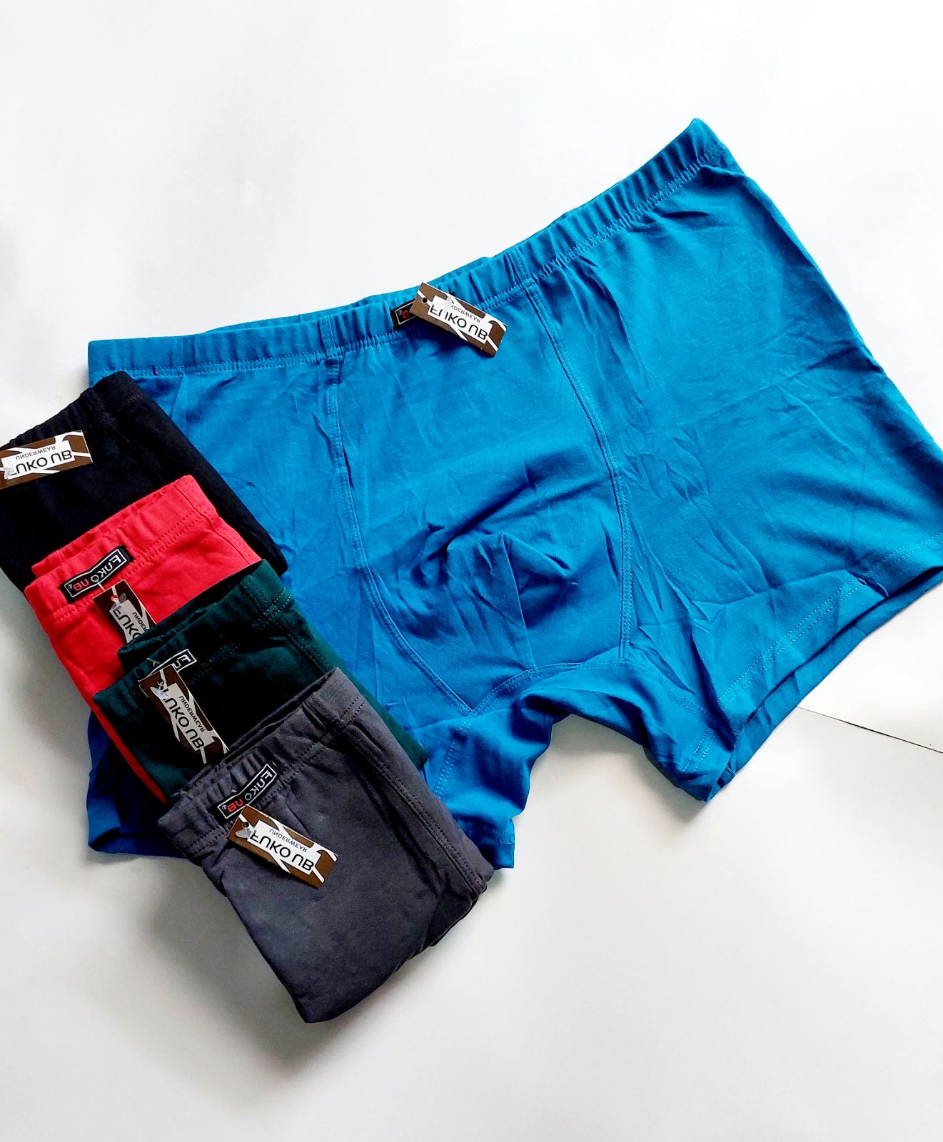 Боксери чоловічі, бавовна, темно-сірі - вигляд спереду