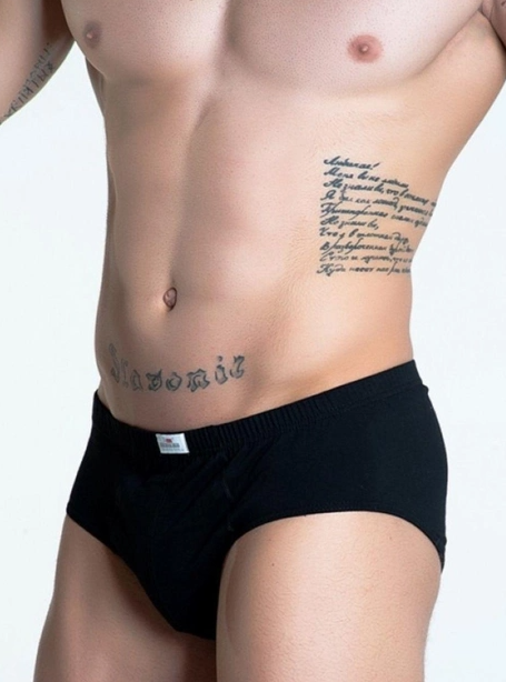 Високі чоловічі плавки (сліпи), бавовна, чорні - основне фото