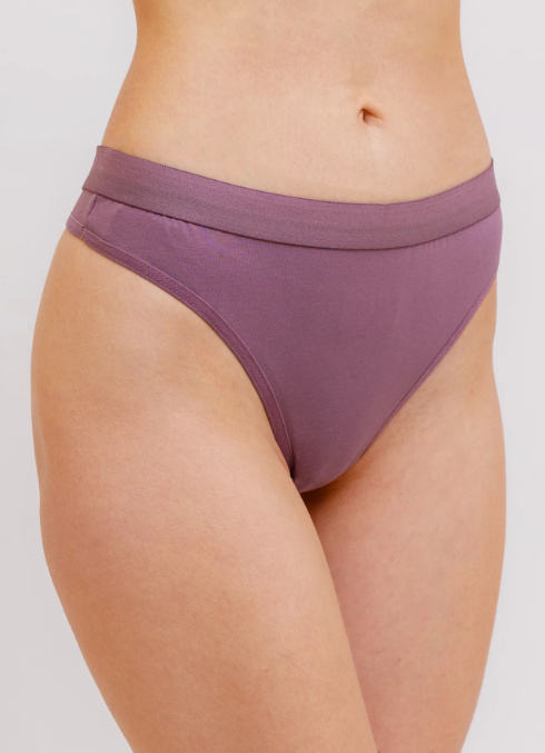 Жіночі бавовняні стрінги, фіолетовий - основне фото