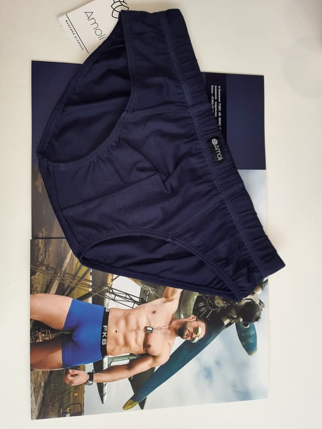 Труси чоловічі плавки (сліпи), бавовна, сині